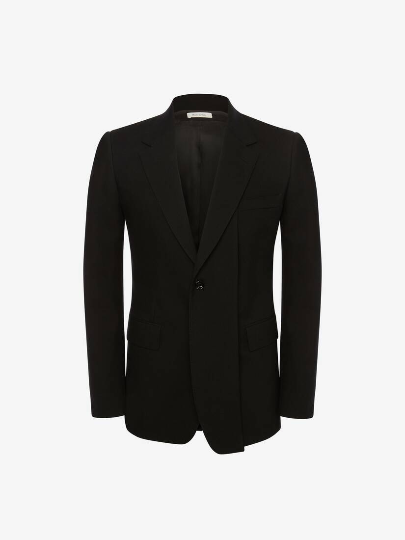 Chaquetas Alexander McQueen Slashed Lapels Wool Gabardine Hombre - Negros - Mexico 743-FPJMHO